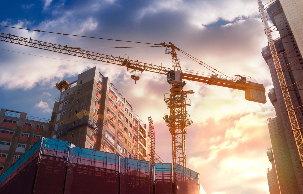 a crane at a construction site